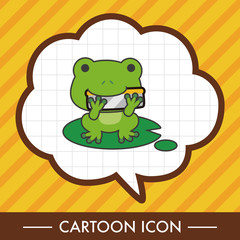animal frog playing instrument cartoon theme elements