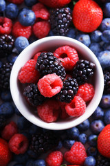 strawberries, blueberries, raspberries and black berries.