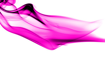 Abstract color smoke flow isolated on white background.