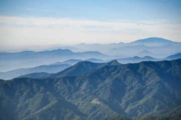 Beautiful layers of mountain landscape