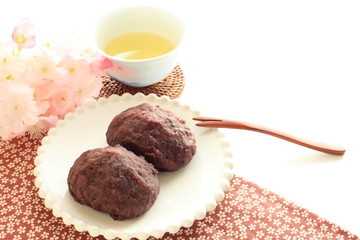 Japanese confection, Ohagi and green tea