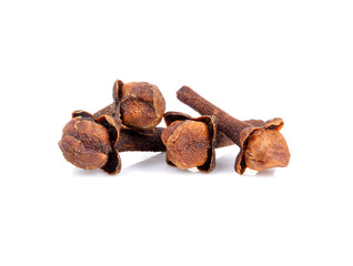 dry cloves on white background