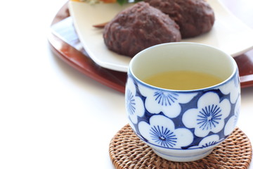 Japanese confection, Ohagi and green tea