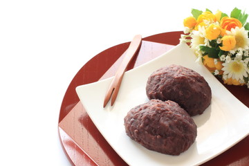 Japanese food, Ohagi red bean paste sticky rice cake