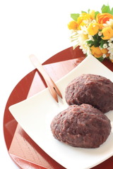Japanese food, Ohagi red bean paste sticky rice cake