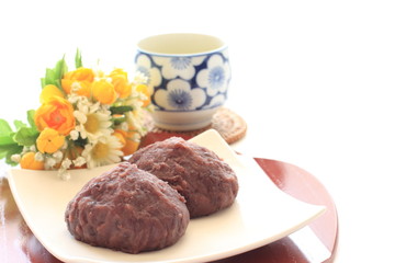 Japanese food, Ohagi red bean paste sticky rice cake