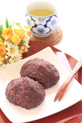 Japanese food, Ohagi red bean paste sticky rice cake