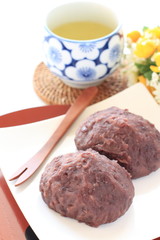 Japanese food, Ohagi red bean paste sticky rice cake