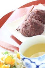 Japanese food, Ohagi red bean paste sticky rice cake