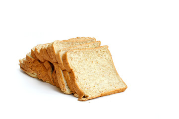 Whole wheat bread isolated on white background