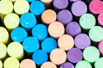 group of colored chalk