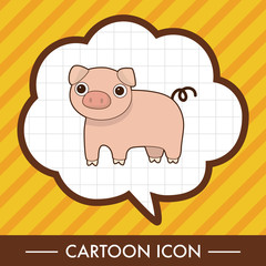 animal pig cartoon theme elements