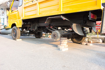 wheel hub of small trucks in Thailand.