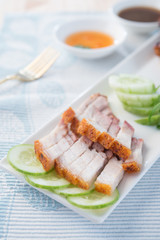 Crispy roasted pork belly