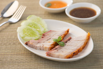 Crispy roasted pork belly