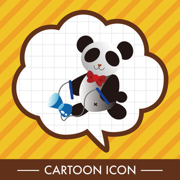 Animal panda doing sports cartoon theme elements
