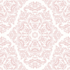 Obraz premium Oriental pink classic ornament. Seamless abstract pattern