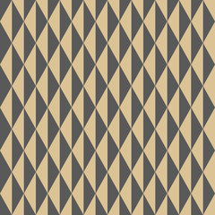 Geometric pattern with gray and golden triangles. Seamless abstract background
