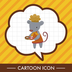 animal mouse chef cartoon theme elements