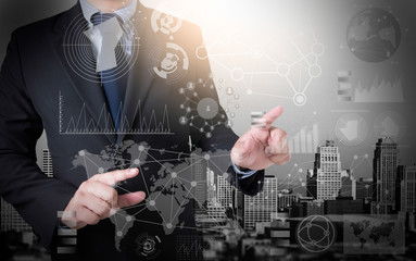 businessman working with modern technology