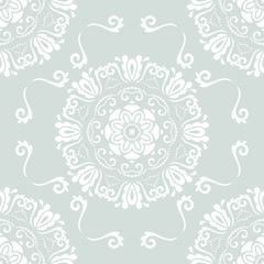 Oriental classic light blue and white ornament. Seamless abstract pattern