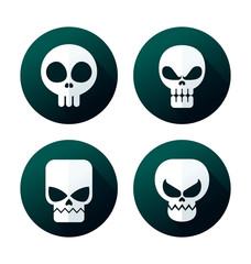 flat style skull icon collection