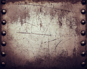 Worn metal texture with rivets