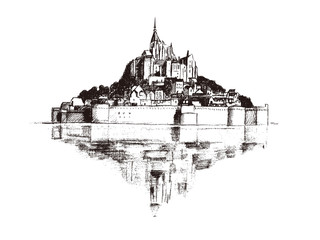 Mont St Michel  - obrazy, fototapety, plakaty