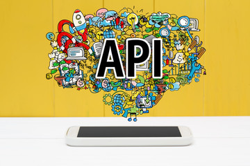 API concept with smartphone