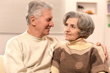 Senior couple at home
