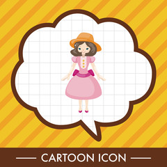 lady girl cartoon theme elements