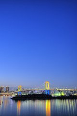 Fototapeta na wymiar 東京　レインボーブリッジのライトアップ　東京の夜景
