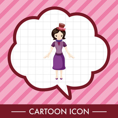 lady girl cartoon theme elements