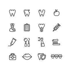 Dental Tooth Doctor Icon Set. Vector