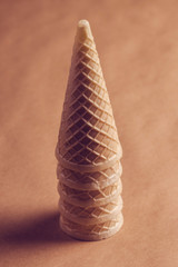 Crispy ice cream cone stack