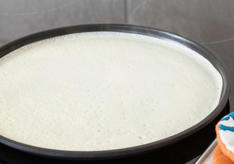 Baking of pancakes
