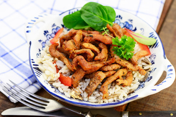 Besteck Reis Fleisch