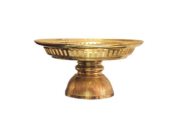 Gold Tray on white background
