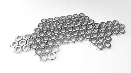 Car collected out of nuts