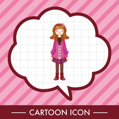 lady girl cartoon theme elements