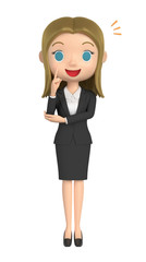 Portrait of small and pretty businesswoman