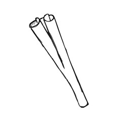 Vector doodle icon of cinnamon
