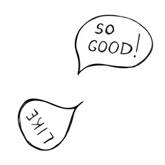 Set of doodle speech bubble on white background, vector illustration