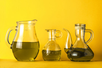 Olive oils yellow background