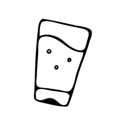 Vector glass doodle, isolated hand drawn illustration on white