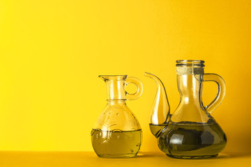 Two varieties of extra virgin olive oil