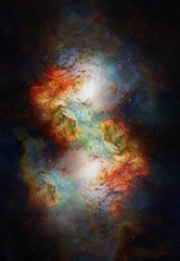 Fototapeta na wymiar Nebula, Cosmic space and stars, blue cosmic abstract background. Elements of this image furnished by NASA.