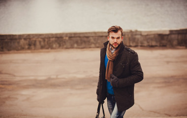 Portrait of handsome man outdoor