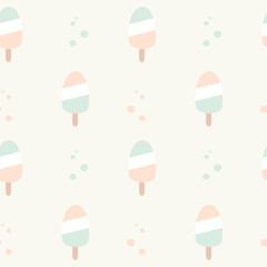 cute pastel colors ice cream seamless vector pattern background illustration
