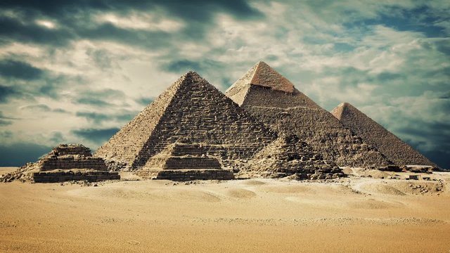 Pyramids With Dramatic Sky